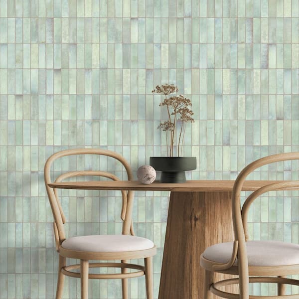 Spanish Artis 4 in. x 12 in. x 9mm Glazed Porcelain Wall Tile Sage-Sample