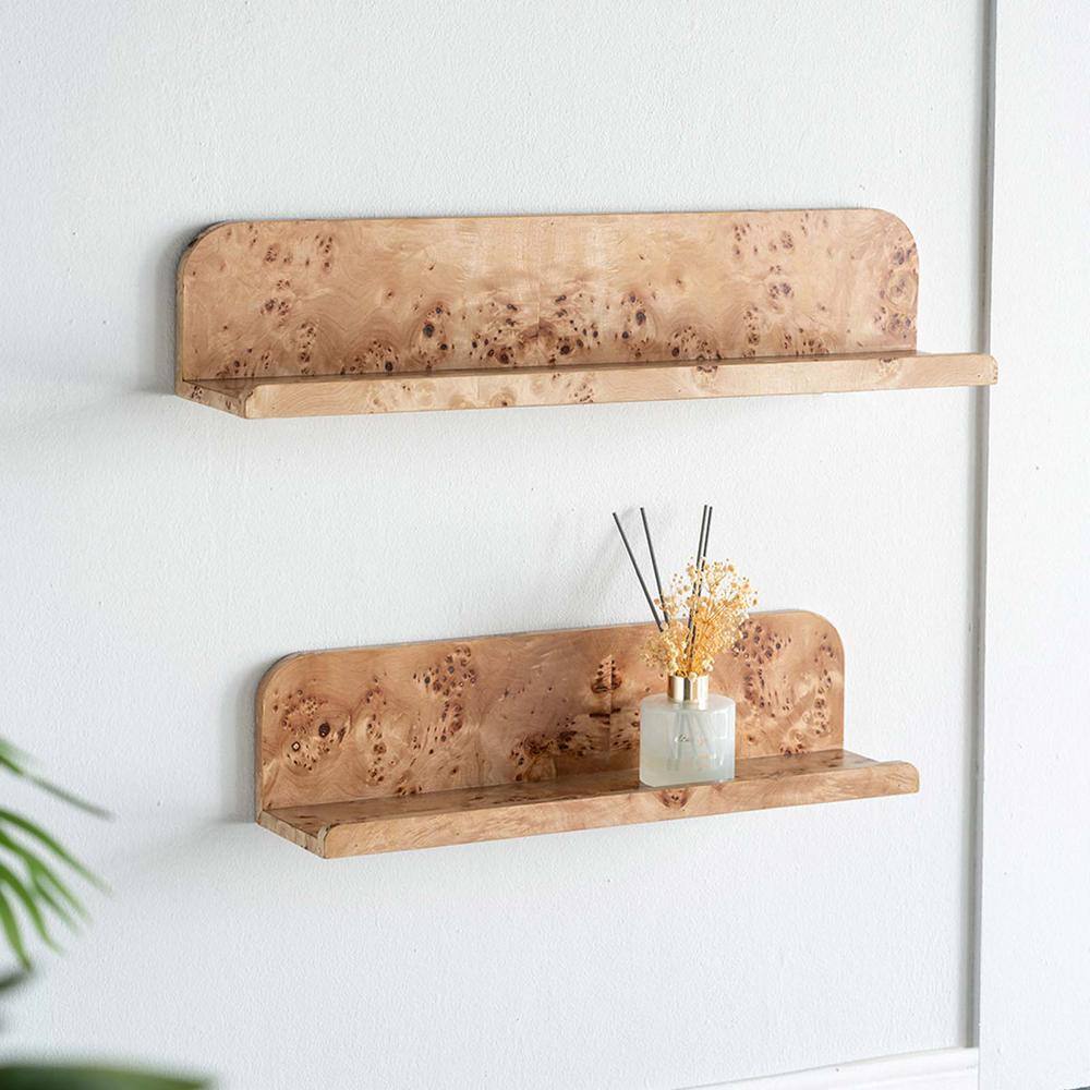 23.6 in. W x 4.7 in. D Floating Wall Mounted Shelves, Burl Wood Vintage Dec