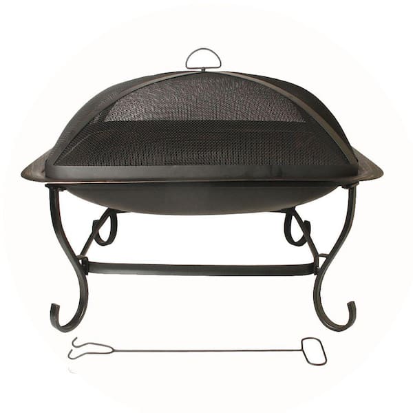 Unbranded 29 in. Square Steel Fire Pit in Black