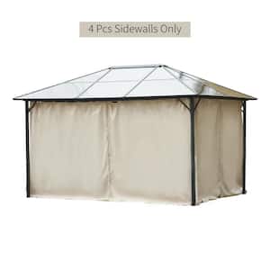130.75in. x 130.75in. Universal Gazebo Sidewall Set with 4 Panels, Hooks/C-Rings for Pergolas and Cabanas in Beige