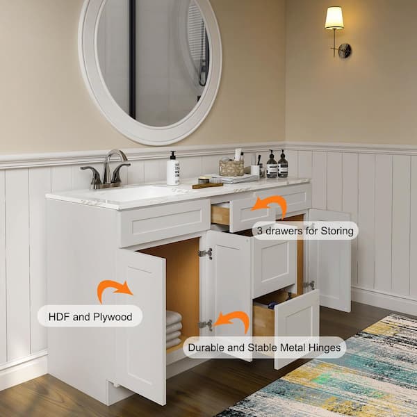 European Under Sink Storage Cabinet Locker for Bathroom, 2 Door