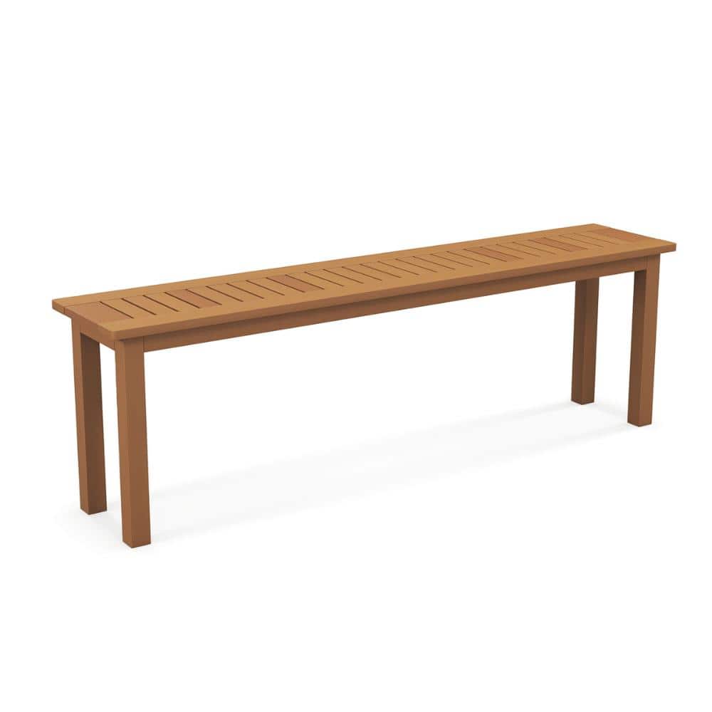 59 in. Outdoor Patio Backless Acacia Wood Dining Bench with Teak Oil Finish price history on PriceWatchPro