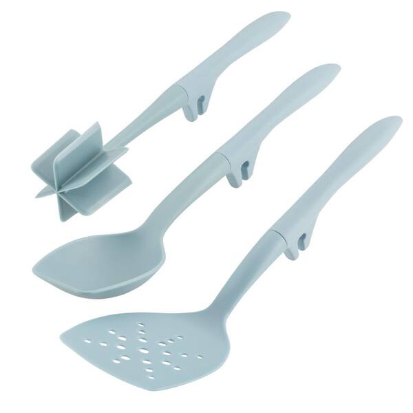 Rachael Ray Sky Blue Tools and Gadgets Lazy Chop and Stir, Flexi Turner and Scraping Spoon Set
