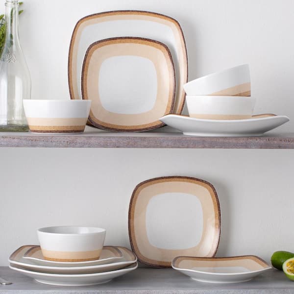 Noritake Colorscapes Layers Desert Porcelain 12-Piece Square