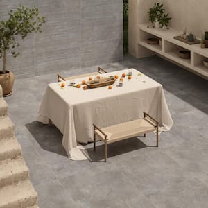 Provence Gray 35.43 in. x 35.43 in. Limestone Look Semi-Polished Porcelain Floor and Wall Tile (17.43 sq. ft./Case)