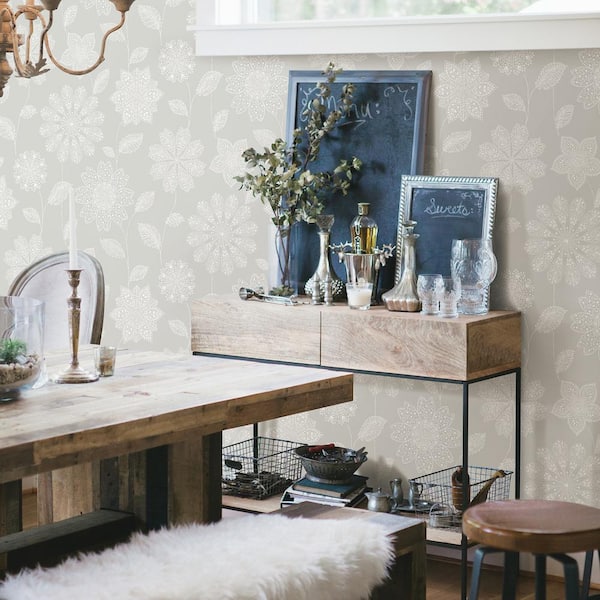 Panache Taupe Floral Taupe Wallpaper Sample