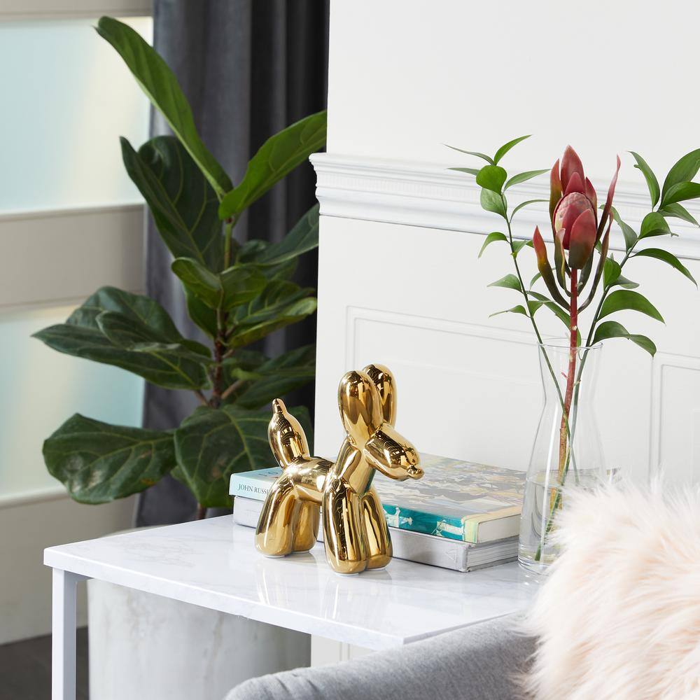 Gold Ceramic Balloon Dog Sculpture for Kids