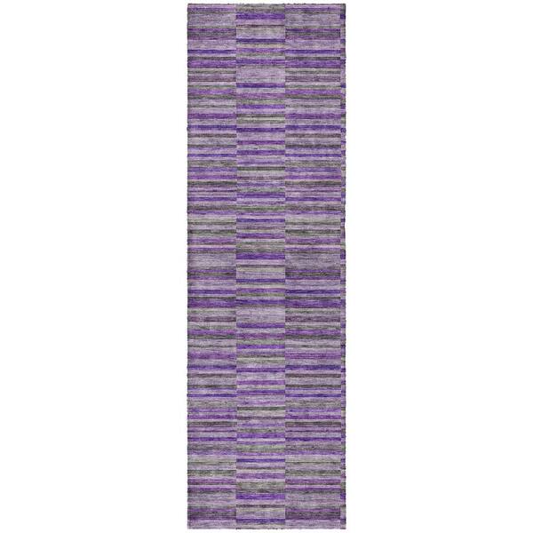 Dream Shag Premium Machine Washable Abstract ADS816 Purple 2 ft. x 7 ft. Runner Rug