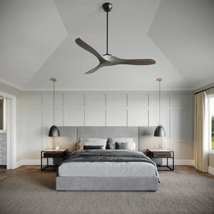 Edge 60 in. Indoor Aged Pewter Ceiling Fan with Light Grey Weathered Oak Blades and Handheld Remote, 6-Speeds Reverse