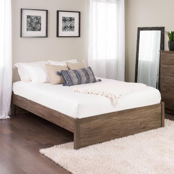 Prepac Select Drifted Gray Queen 4-Post Platform Bed