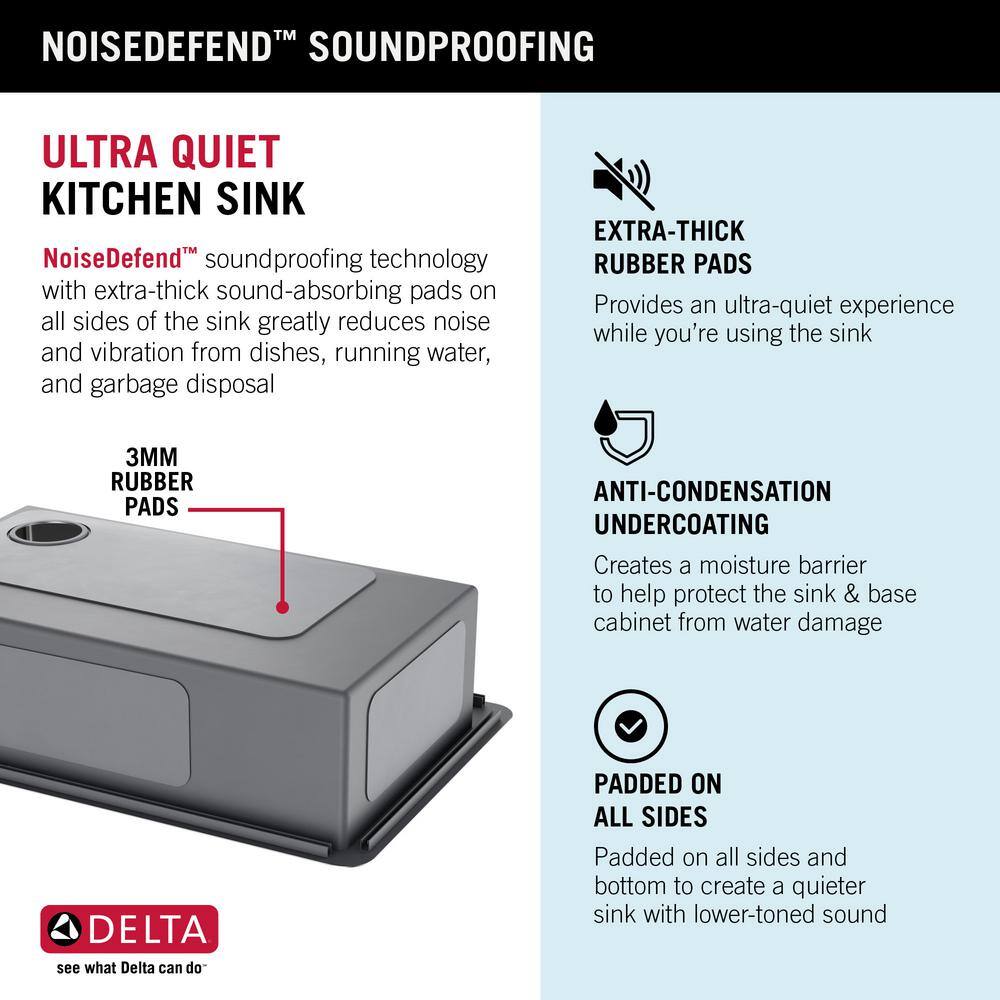 Delta 30" Stainless Steel Drop-In Single Bowl Kitchen Sink with Accessories