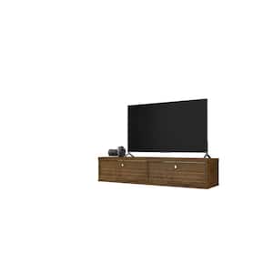 Liberty 42 in. Rustic Brown Particle Board Floating Entertainment Center Fits TVs Up to 40 in. with Storage Doors