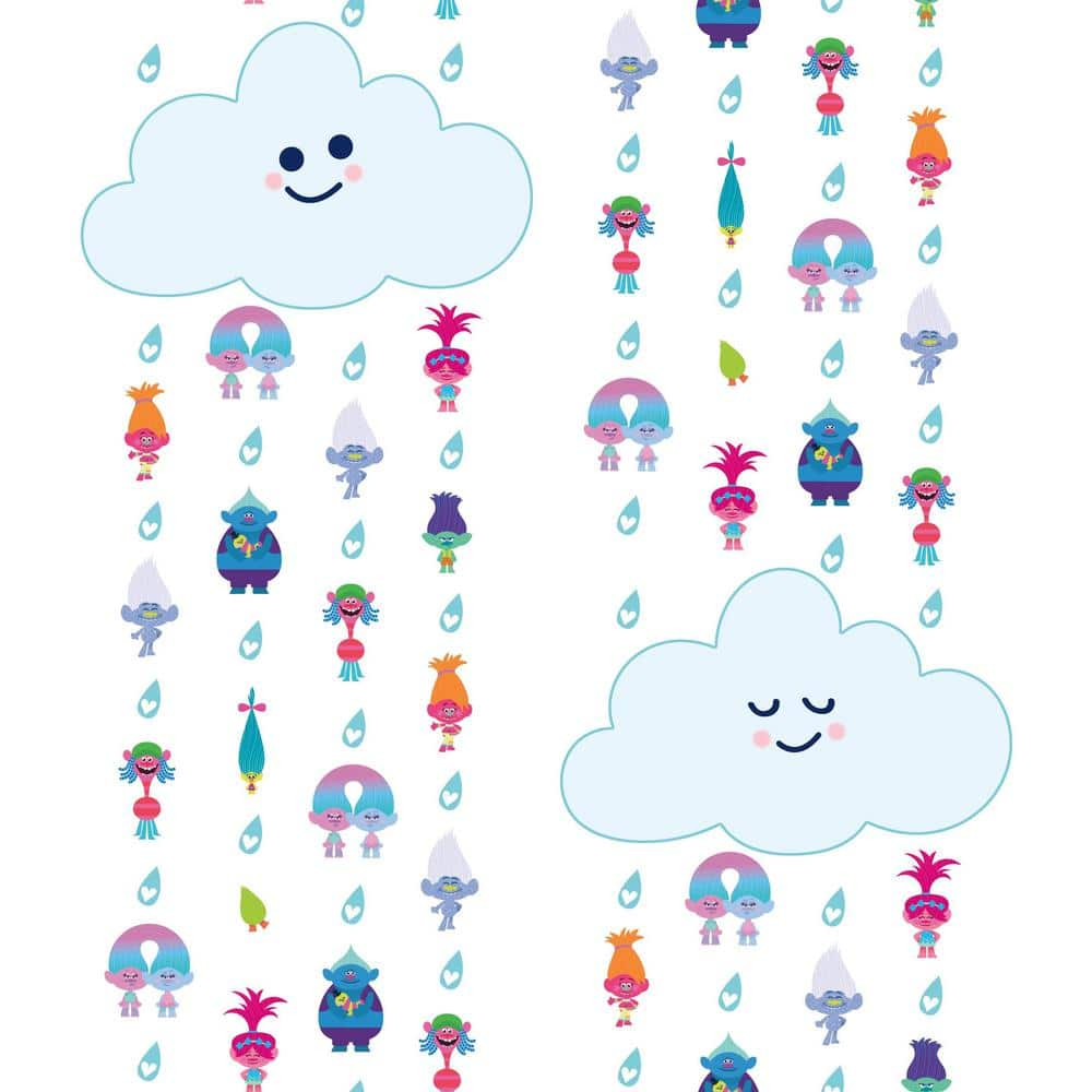 RoomMates DreamWorks Trolls Clouds White Peel and Stick Wallpaper,  RMK11188RL RMK11188RL - The Home Depot