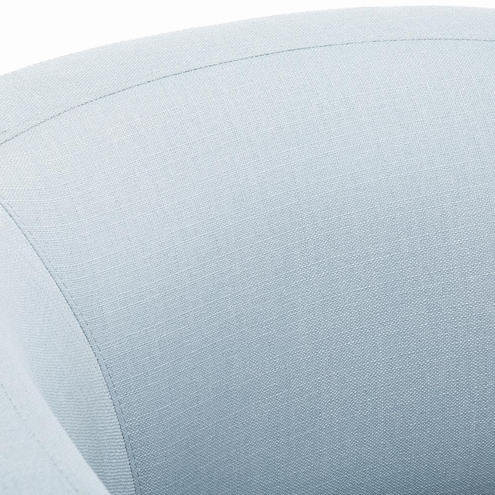 Sky Blue Transitional Swivel Barrel Accent Chair in Polyester