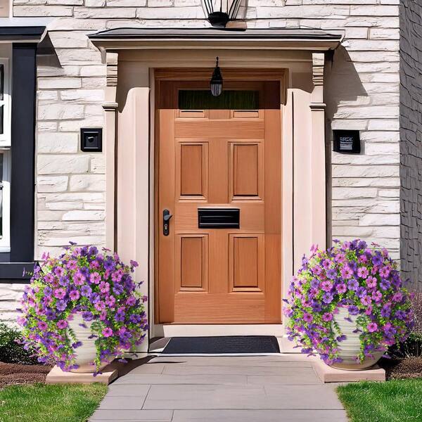 Fake Silk Daisy Flowers 15 in. Purple Artificial Outdoor Plants No