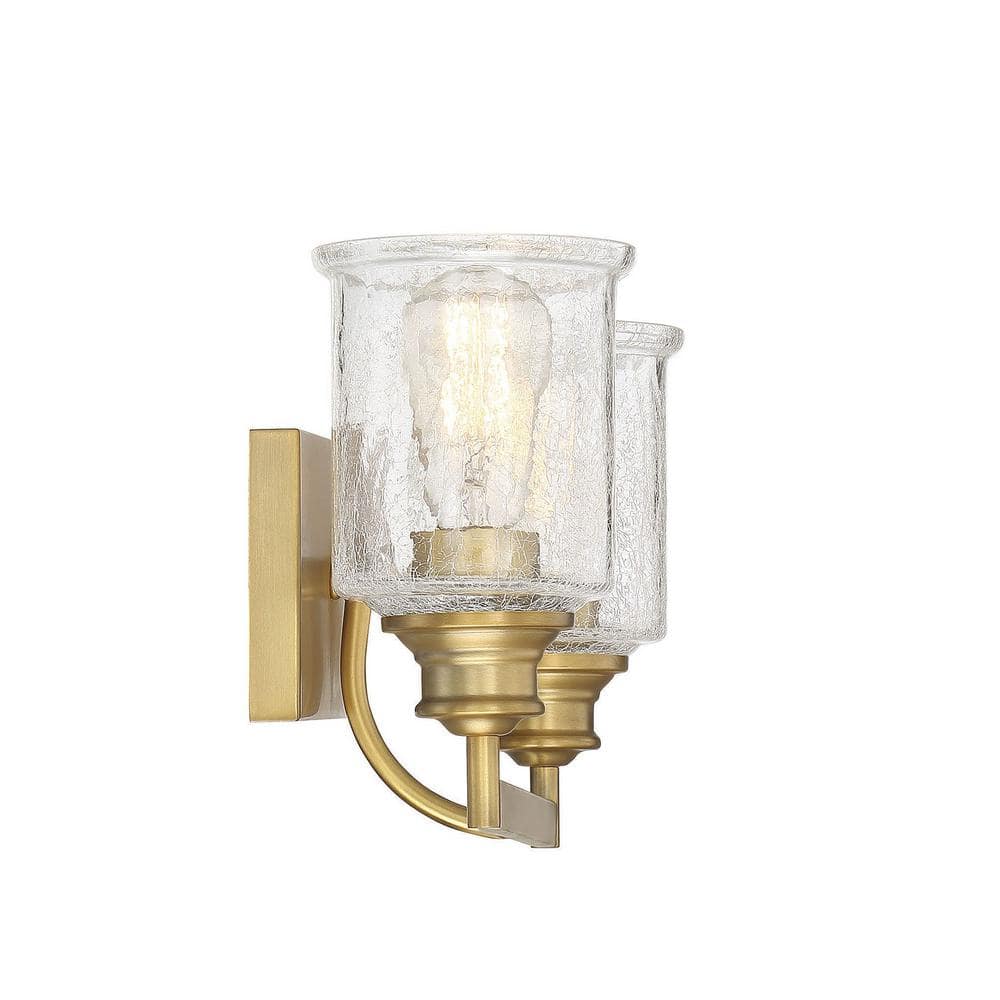 Hampton Colonial-Inspired Warm Brass 2-Light Bath Fixture