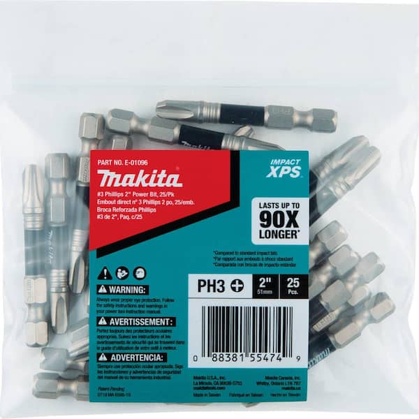 Makita Impact XPS #3 Phillips 2 in. Power Bit Bulk (25-Pack)