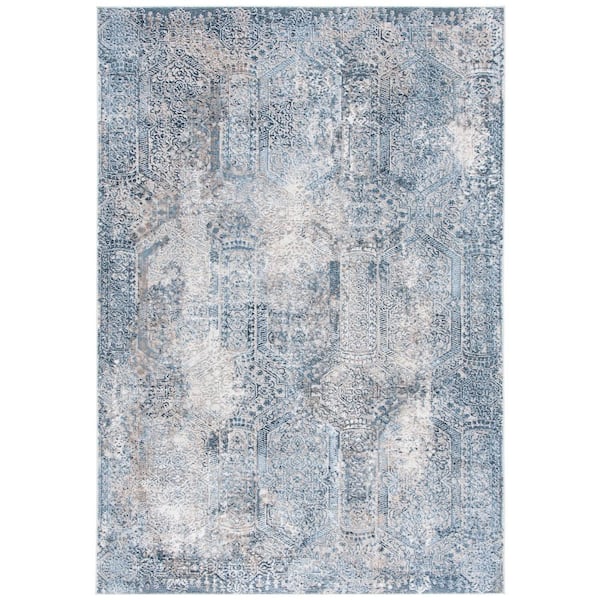 SAFAVIEH Parker 8 ft. x 10 ft. Blue/Taupe Abstract Distressed Area Rug