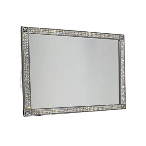 Laine Gray 46 in. W x 37 in. H Rectangle Wood Framed Mirror