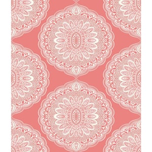 Bolinas Coral Medallion Paper Strippable Roll (Covers 56.4 sq. ft.)