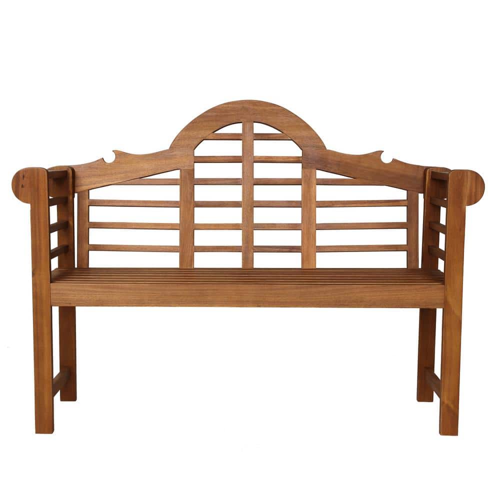 Lutyens Teak Acacia Wood 3-Seat Arched Garden Bench