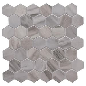 Ader Botticino Hexagon 12 in. x 12 in. Matte Porcelain Mesh-Mounted Mosaic Tile (7.36 sq. ft./Case)