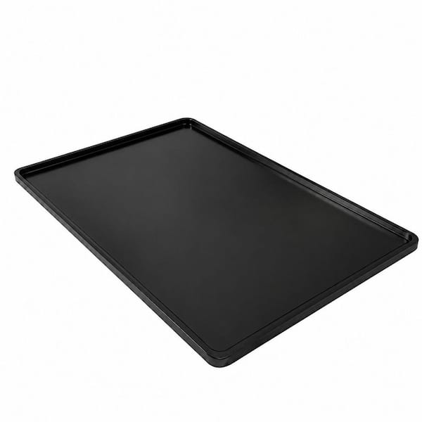 12 x 19 in. Silicone Black Waterproof Heat-Resistant Coffee Bar Mat with Raised Edge, Non-Slip Counter Protector