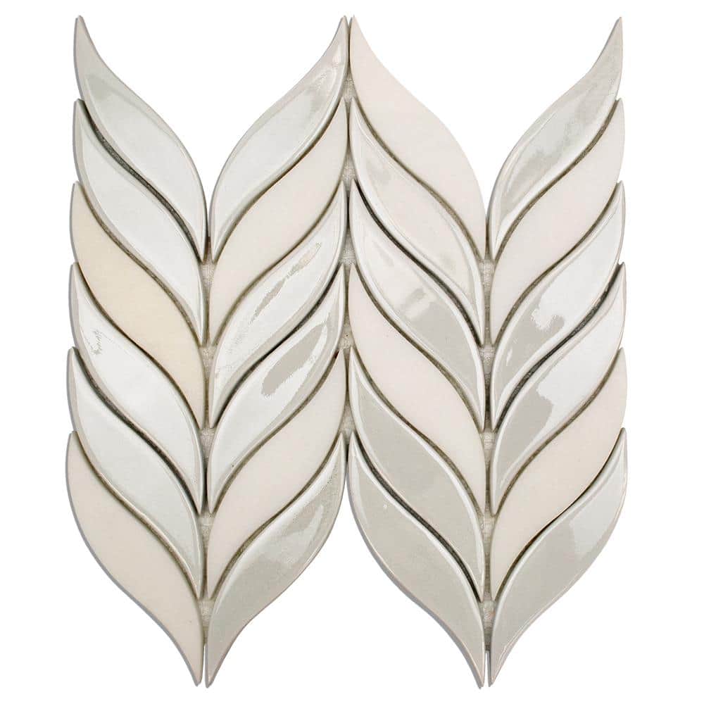 Glacier White Ceramic Fish Scale Mosaic Wall Tile