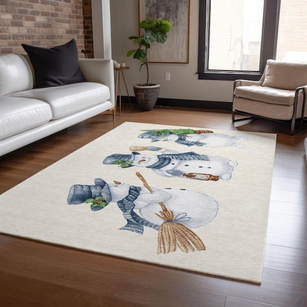 Chantille Machine Washable Indoor/Outdoor Abstract ACN1826 Ivory 3 ft. x 4 ft. Area Rug