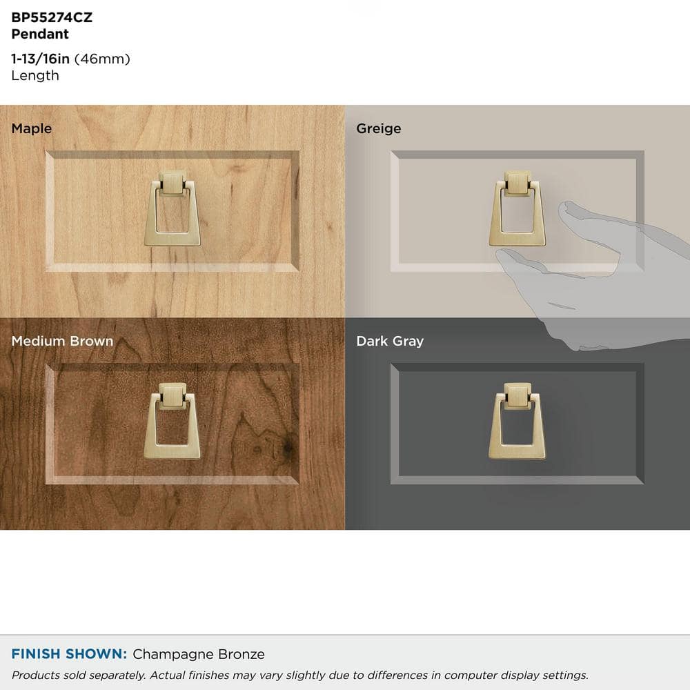 Champagne Bronze Modern Drop Bail Cabinet Pendant