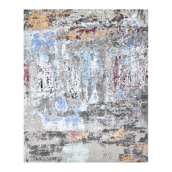 Solo Rugs Contemporary One-of-a-Kind Contemporary Gray 8 ft. 0 in. x 10 ft. 0 in. Area Rug
