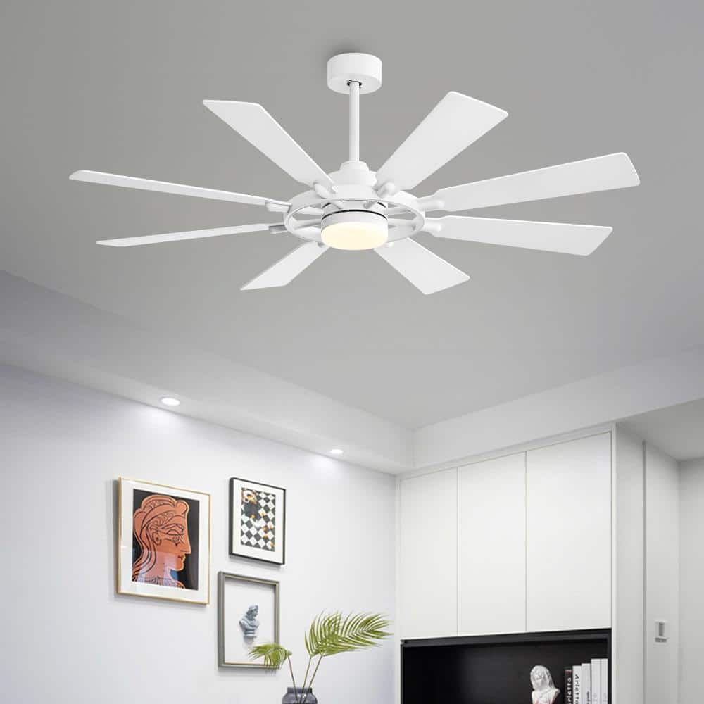 60 in. 8 Blades LED Indoor White Ceiling Fan with Remote price history on PriceWatchPro