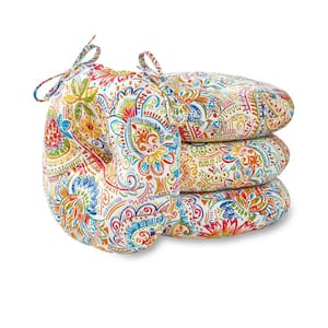 Jamboree Paisley 15 in. Round Outdoor Seat Cushion (4-Pack)