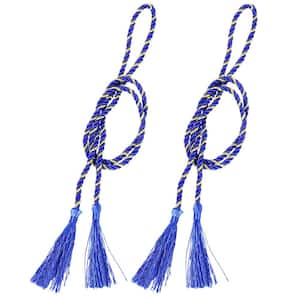 Blue Adjustable Polyester Rope Curtain Tie Back (Set of 2)