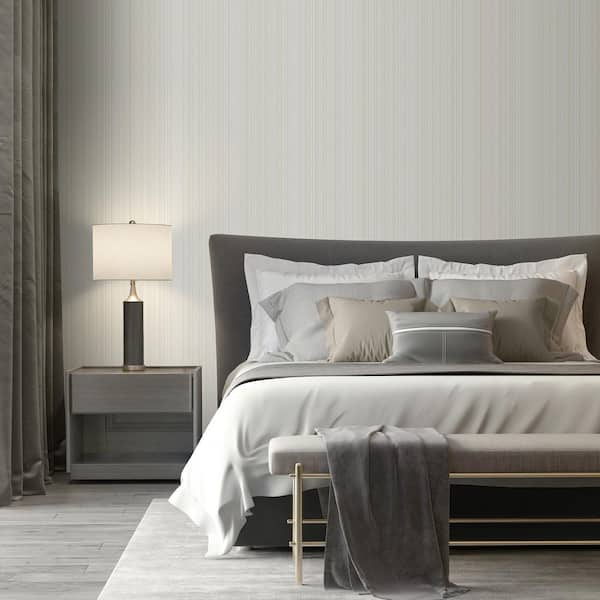 Glint Stria Stripe Natural Wallpaper Sample