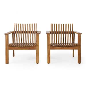 Bryony Teak Stationary Wood Outdoor Patio Lounge Chair (2-Pack)