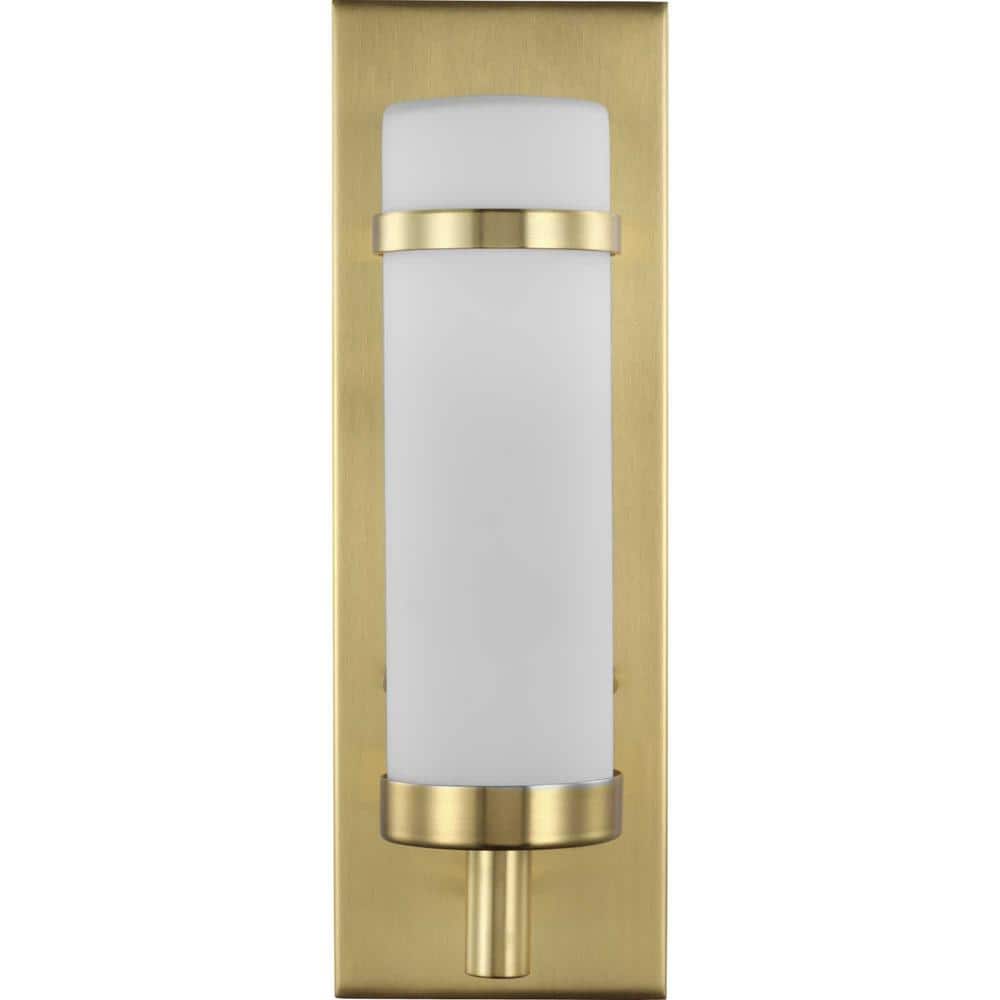 Hartwick Satin Brass Dimmable Wall Sconce with Etched Opal Glass