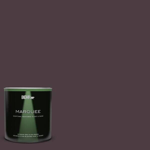 BEHR MARQUEE 1 qt. #T18-04 Nocturne Shade Semi-Gloss Enamel Exterior ...