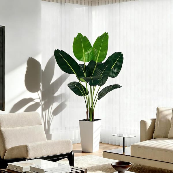 Vitalismo 5 ft. Bird of Paradise Artificial Plant with Large White