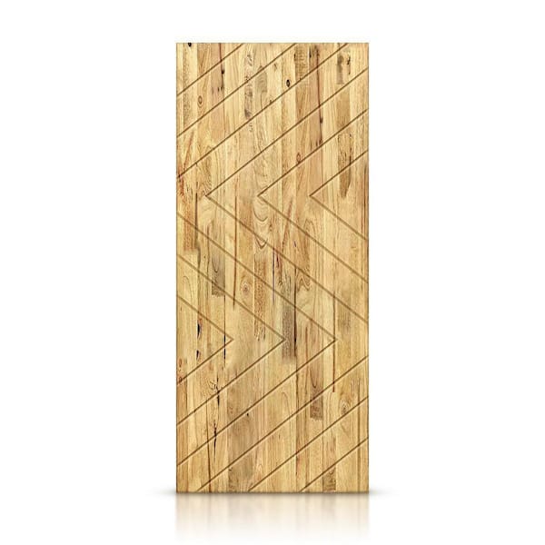 CALHOME 36 in. x 96 in. Hollow Core Weather Oak Stained Pine Wood Interior Door Slab
