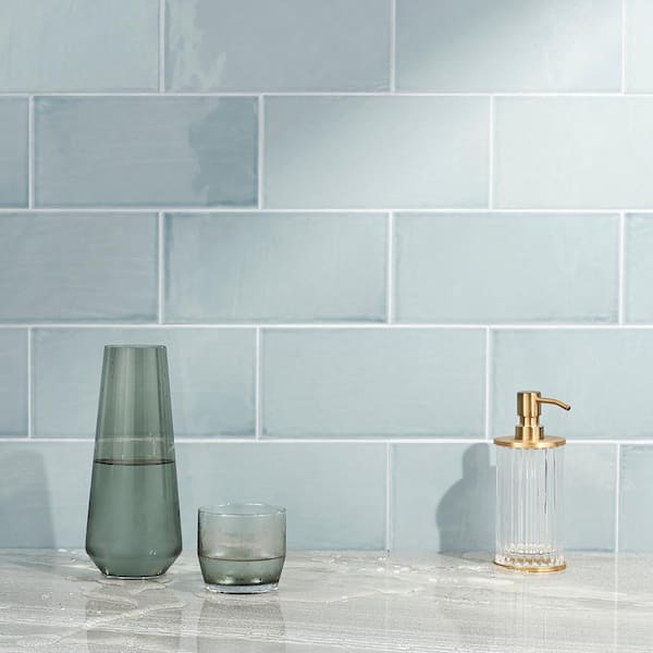 Siene Steel Blue 5 in. x 10 in. x 9mm Ceramic Wall Tile (28 Pieces/ 10.76 sq. ft. / Case)