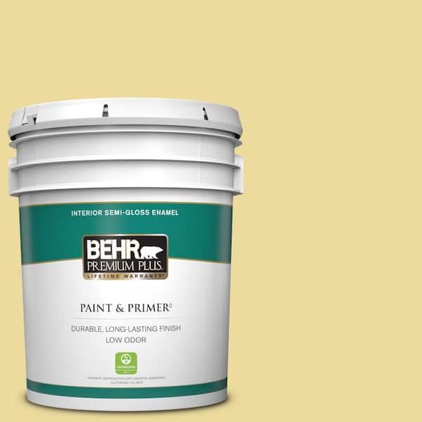 BEHR PREMIUM PLUS 5 gal. #P330-3A Flourish Semi-Gloss Enamel Low Odor Interior Paint & Primer