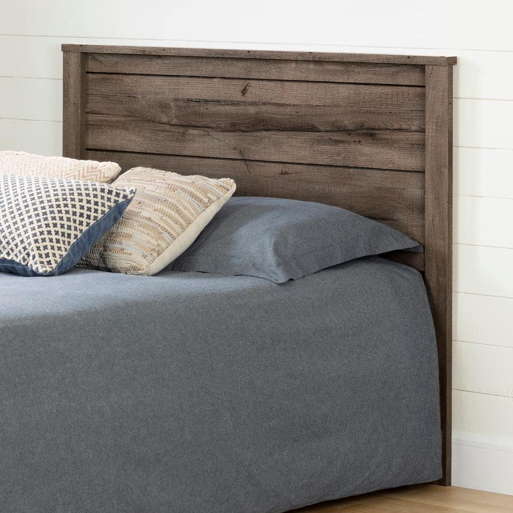 Fynn Fall Oak Full Double Panel Headboard with Sliding Storage