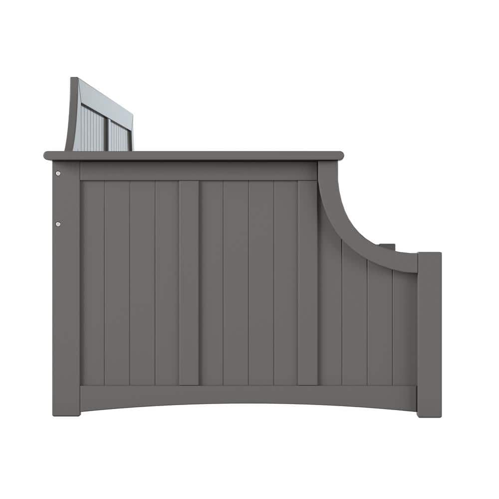Gray Twin Solid Wood Daybed with Slats and Drawer