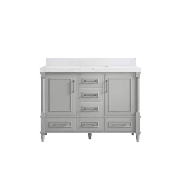 Willow Collections Hudson 48 in. W x 22 in. D x 36 in. H Bath Vanity in Coventry Gray with 2 in. Empira Quartz Top