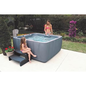 Elite 600 6-Person Plug and Play Hot Tub with 29 Stainless Jets, Ozone and LED Waterfall in Graystone