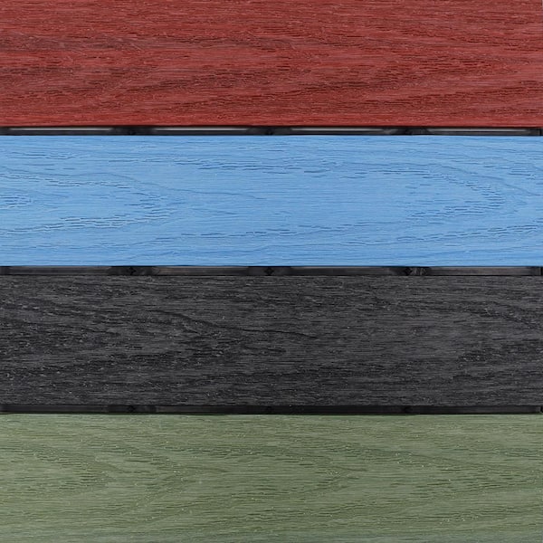 NewTechWood UltraShield Natural 1 ft. x 1 ft. Composite Quick Deck Outdoor Deck Tile in Mixed Rainbow (10 sq. ft. per Box)