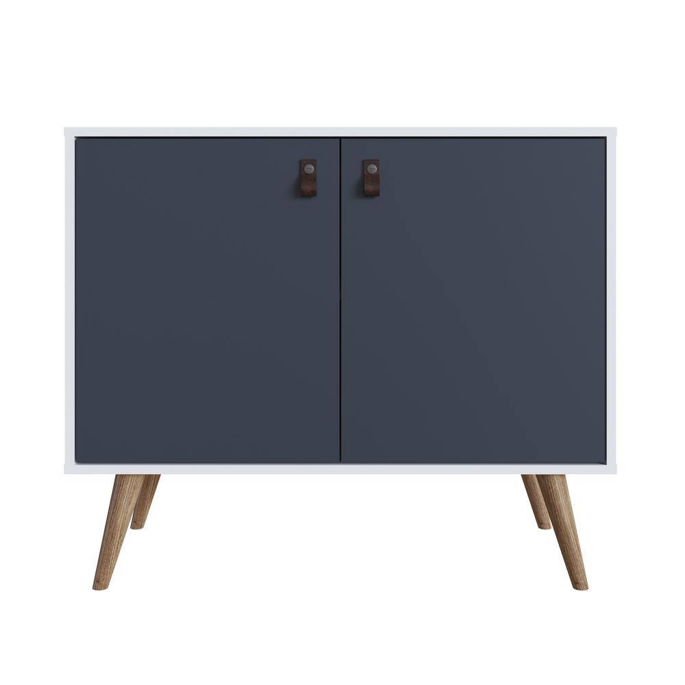 Amber White and Blue Accent Cabinet with Faux Leather Handles price history on PriceWatchPro