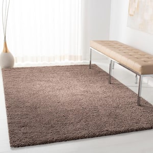 August Shag Taupe Doormat 3 ft. x 5 ft. Solid Area Rug