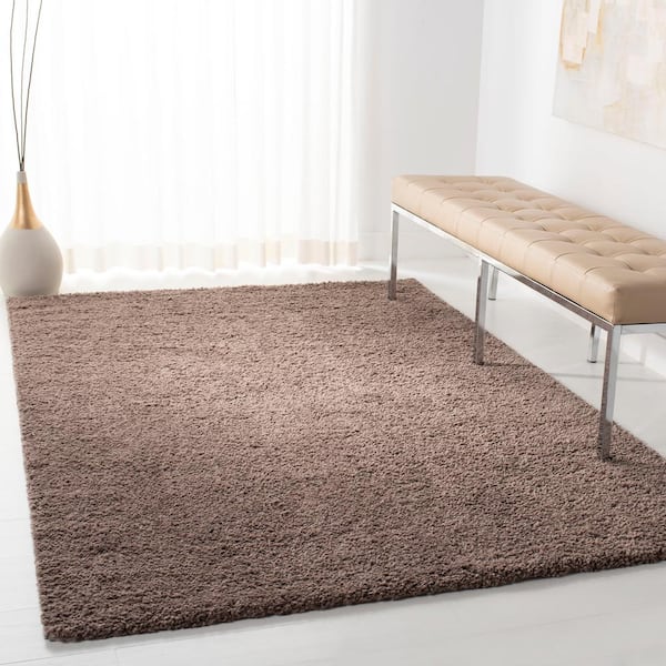 August Shag Taupe 7 ft. x 7 ft. Square Solid Area Rug